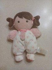 Baby Starters Plush Doll 8" Brown Hair Pink Floral
