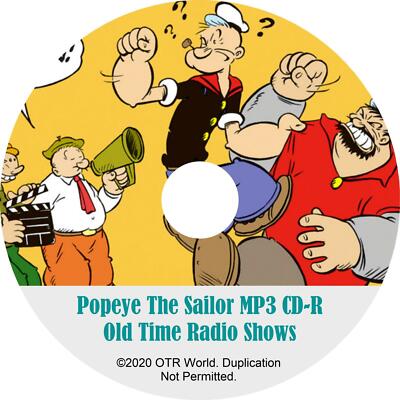 Popeye The Sailor OTR Old Time Radio Shows MP3 On CD 9 Episodes