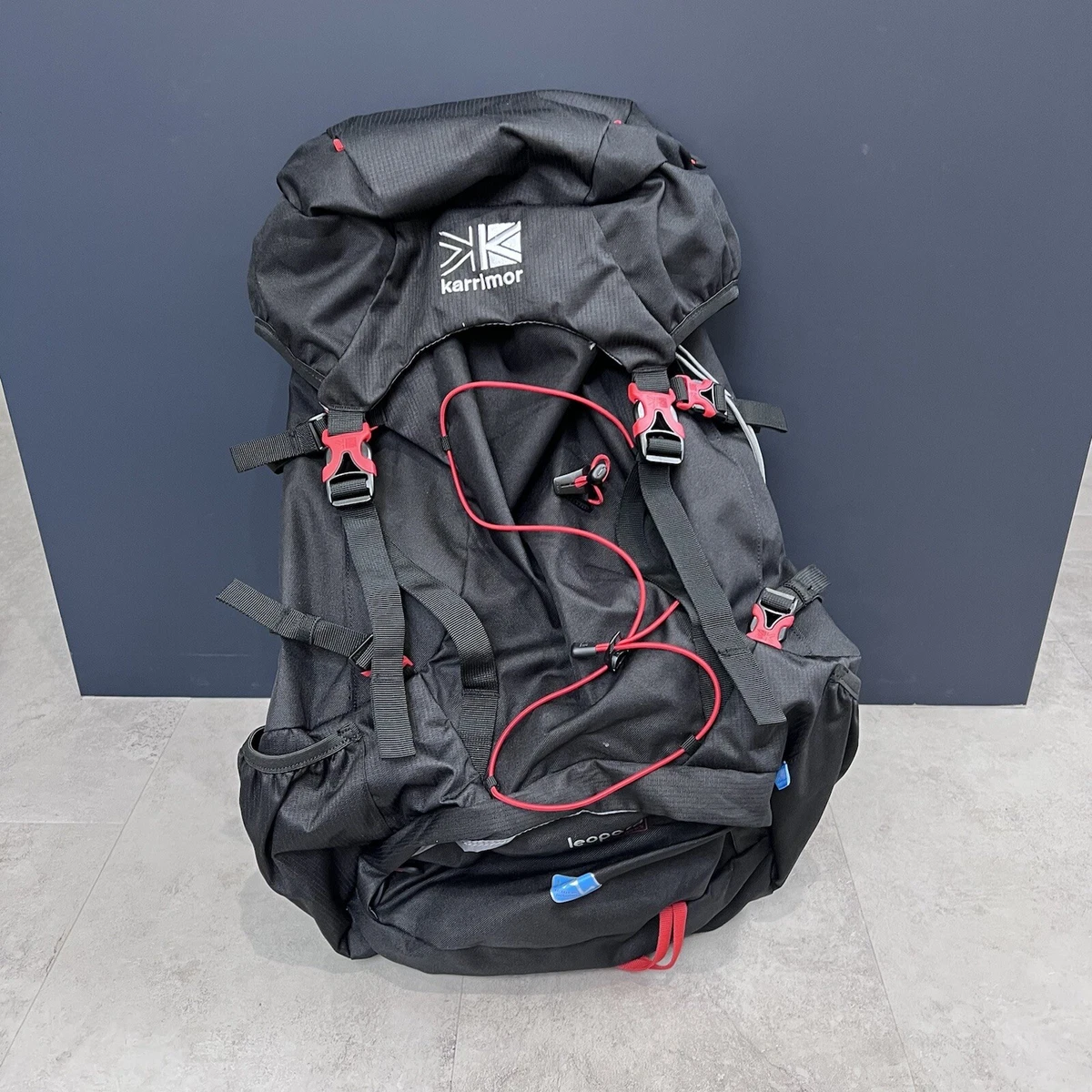 Karrimor Leopard 65 5 Rucksack Black Red Hiking Bag 65L Adults New