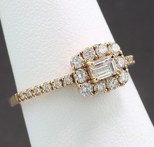 Diamante Brillante Anillo 0,65CT 18kt 750 Oro Rosa Valor Nuevo - Imagen 3 de 4