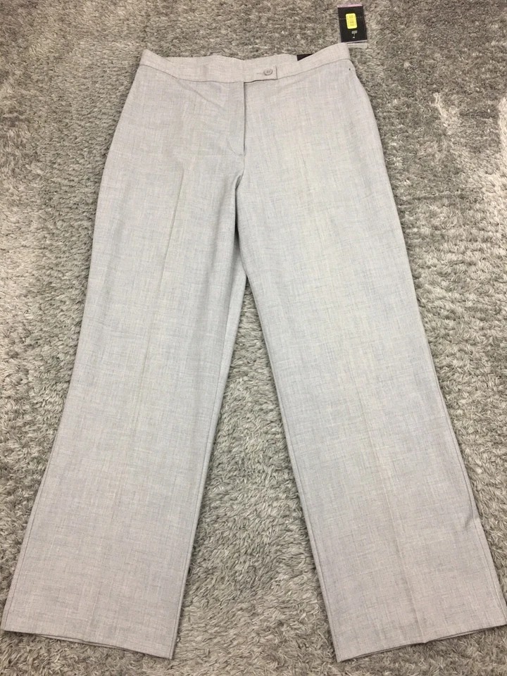 Investments Straight Leg Dress Pants Womens Size 12S Short Petite Gray Career - Image 3 of 4