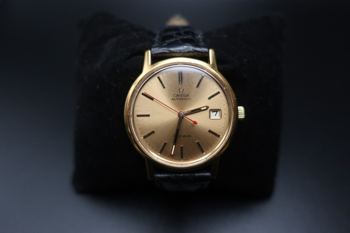 Omega Geneve 36mm Leather Band Men's Wrist watch 1960's Spcial Red