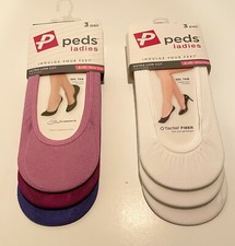 PEDS LADIES LOW-CUT LINER SOCKS SET OF 2 Shoe Size: 5-10, 3 Pairs