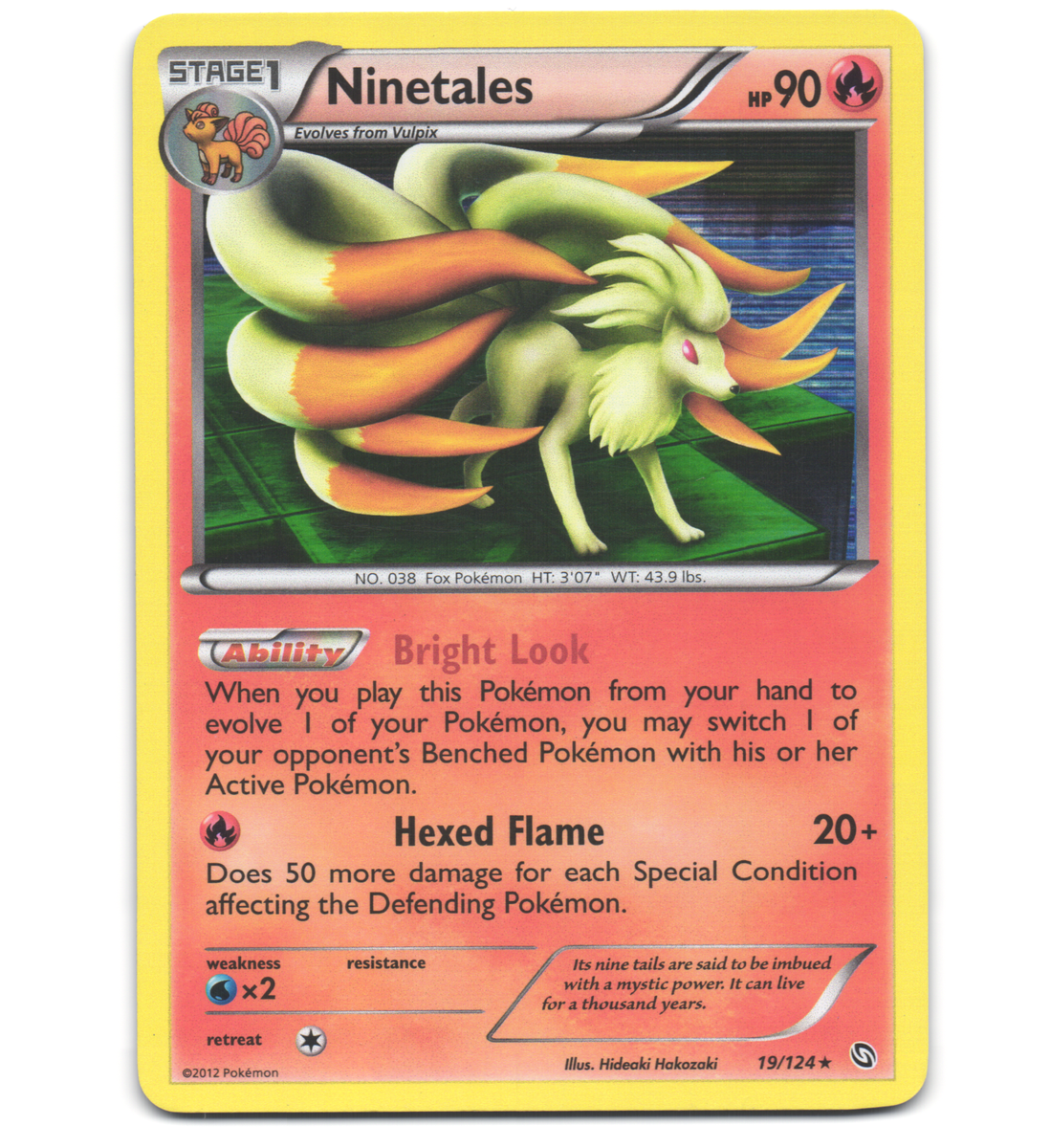 Pokemon 2012 Moderate Play Ninetales Dragons Exalted Holo 19/124