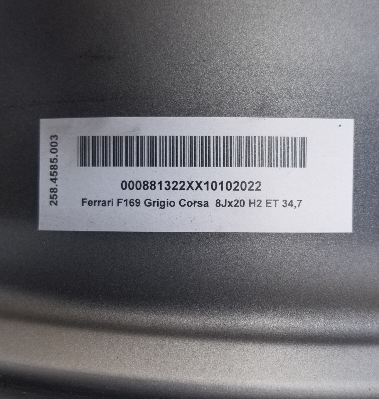 PERFECT Factory Ferrari Roma Front Wheel Grigio Gray Genuine OEM 20 x 8 866485