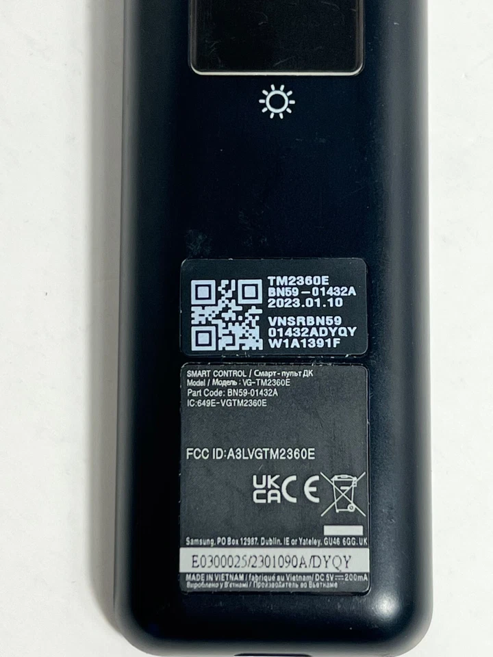 Genuine Samsung Solar Cell Voice Smart TV Remote TM2360E BN59-01432A Black ~ HVD - Image 4 of 4
