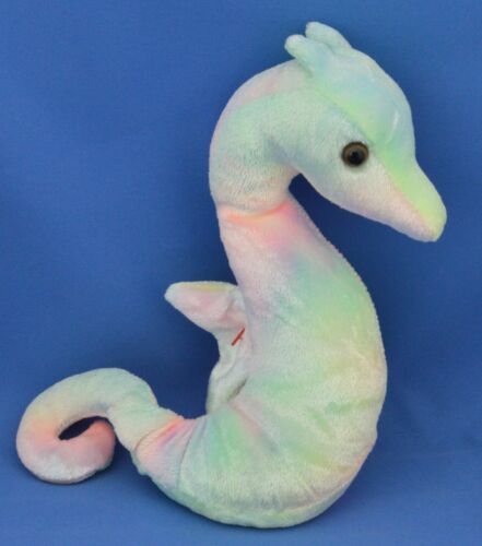 Neon Seahorse TY Beanie Baby Pastel Tie-Dyed 4 1 1999 #4239 Errors MWMT 5th 7th - Picture 1 of 12