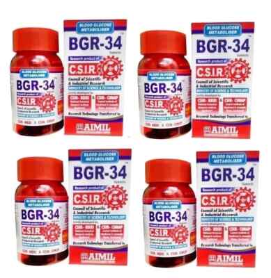 Aimil BGR-34 100 Tablets Each (Box of 4 x 100 = 400 Tablets) Free Shipping 2028