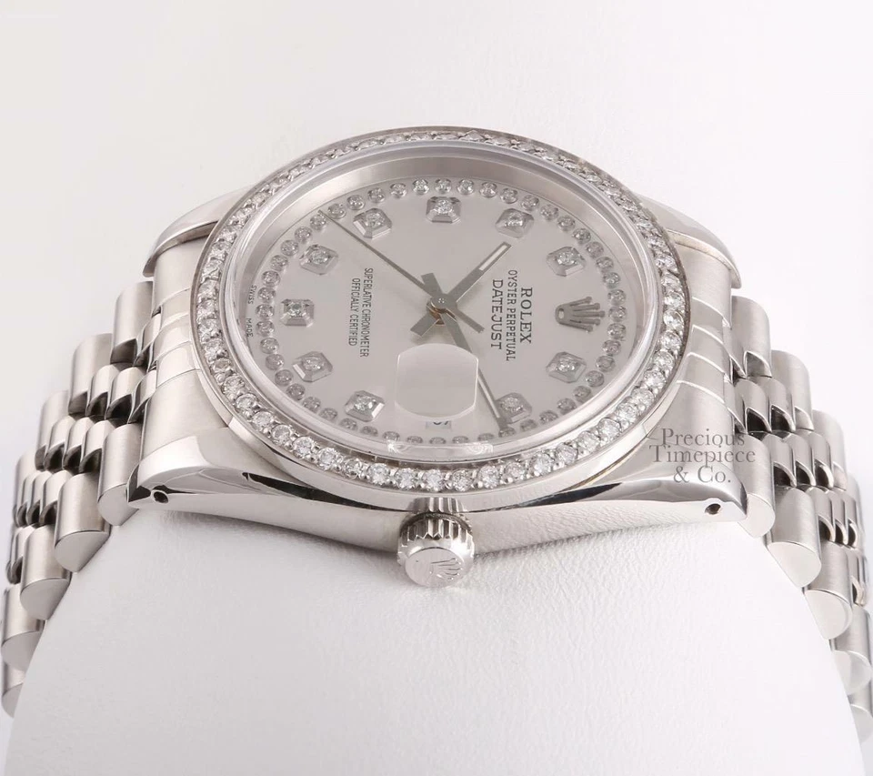 Rolex Datejust 36mm Stainless Steel Silver String Diamond Dial-Diamond Bezel-BOX - Image 4 of 4
