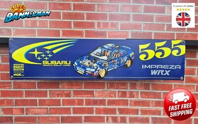 Subaru Impreza 555 Banner for Garage, Workshop, Showroom, Man Cave etc