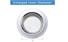 2 Pcs Sink Strainer for Most Kitchen Sink Drain Basket, Upgraded Double-Layer