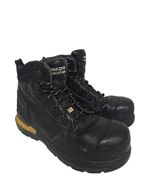 Dakota Men's 6300 6 inch Composite Toe Waterproof Work Boot Black Yellow 11M