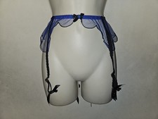 Agent Provocateur Lorna Suspender Blue and Black size AP 6 NWT