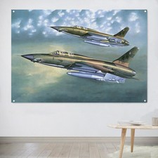 F-105G Thunderchief Fighter Jet Tapiz Bandera Lienzo Impresión Arte de Pared Póster Regalo