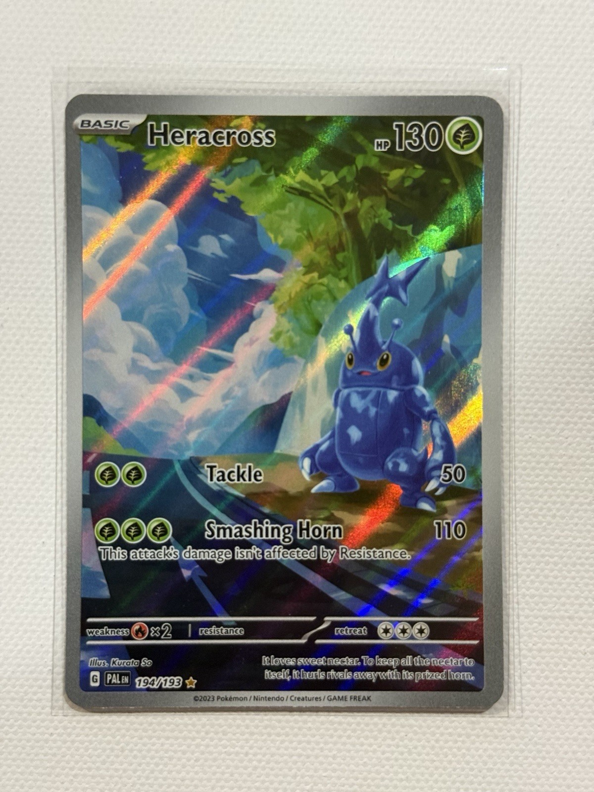 2023 Pokemon Paldea Evolved Heracross 194/193 Illustration Rare IR NM