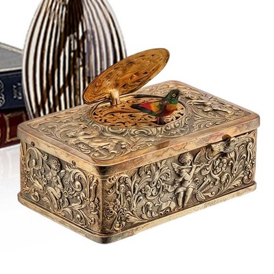 Vintage European Art Style 3D Embossed Automaton Singing Bird Ornaments