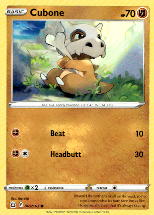 Cubone 069/163 Common Regular SWSH05: Battle Styles NM