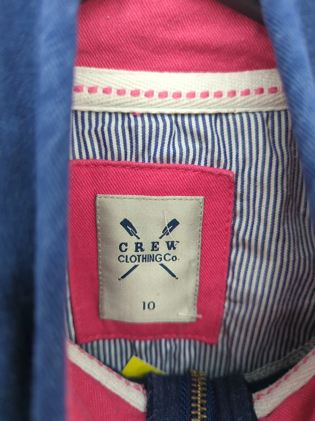 VETEMENTS Crew Clothing Felpa Donna con Cappuccio UK 10 Blu Cotone con Poliestere Full Zip