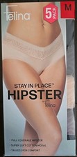   NEW   Felina Women's 5-Pack Full Coverage Hipster Panties, MEDIUM, Multicolor