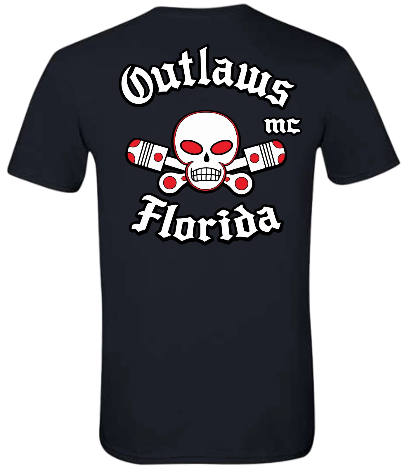 Outlaws MC Florida Black Crew Neck Short Sleeve T-Shirt