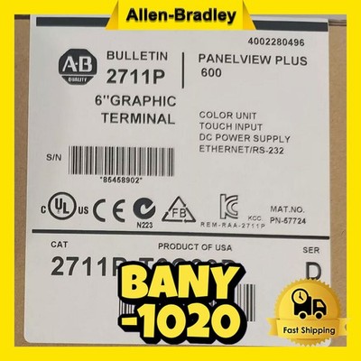 2711P-T6C20D Allen-Bradley PanelView Plus 600 Touch Display Module BRAND NEW
