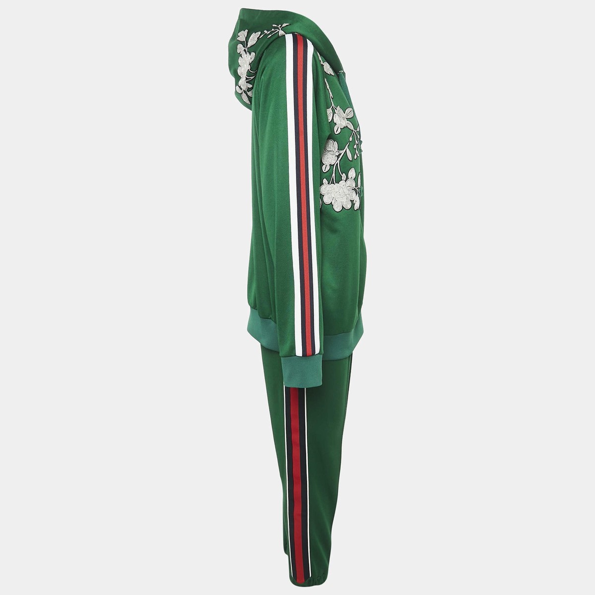 Gucci Green Floral Embroidered Cotton Blend Knit Tracksuit XLL | eBay