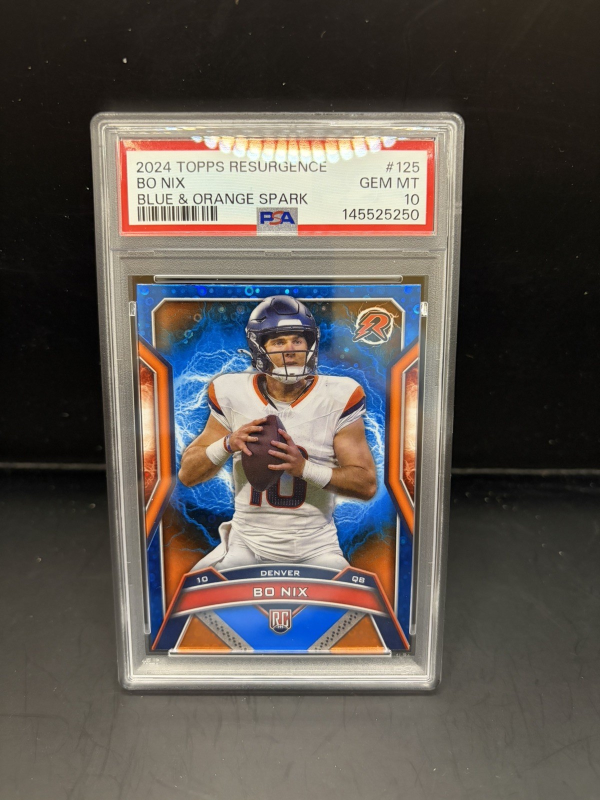 Bo Nix Topps Resurgence #125 Blue & Orange Spark