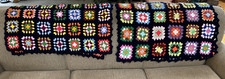 2 vtg crochet granny square afghan throw blankets 48x33/62x30