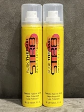 2 TRAVEL SIZE 1.8 OZ RUSK THERMAL STR8 HAIR PROTECTIVE UVA UVB FLAT IRON SPRAY
