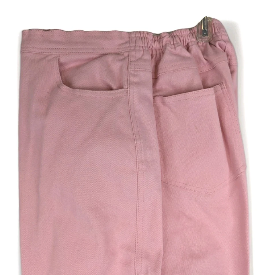 Quacker Factory QVC M Pink Jeans Embellished Beads Sequin A43311 Cotton Pants - Image 4 of 4