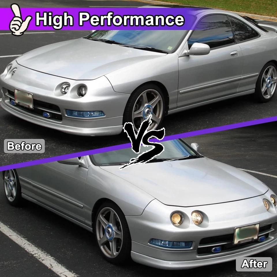 Left & Right Projector Headlights for 1994-1997 Acura Integra Clear Front Lamps — 第 2/4 张图片