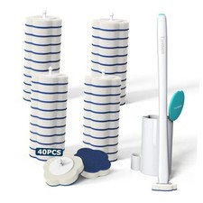 Disposable Toilet Brush: Toilet Bowl Brush and Holder Set with 40 Wand Green