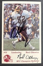 NEAL OLKEWICZ 1984 Frito Lay Washington Redskins Card Signed AUTO Autograph