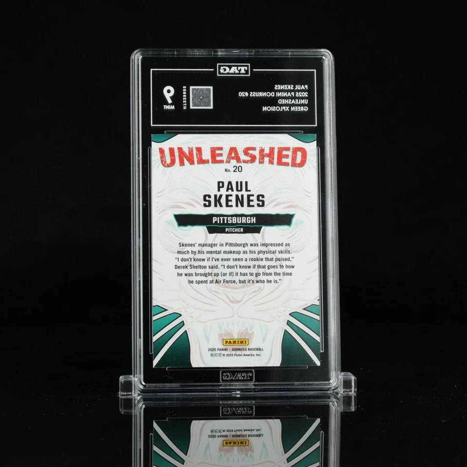 2025 PANINI DONRUSS PAUL SKENES UNLEASHED GREEN XPLOSION /25 LOW POP! CY YOUNG?? - Image 2 of 3