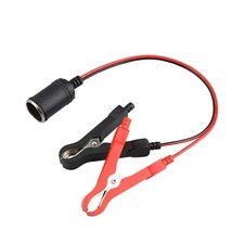 12V/ 24V Extension Cord Plug Socket with Battery Clamp Battery Clip-On