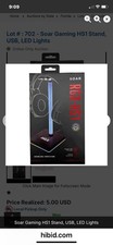 Soar RGX HS1 Color Changing Headphone Stand  Holder  with 2 USB Ports - New 