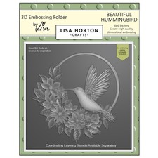Lisa Horton Crafts Embossing Folder And Die 6"X6"-Beautiful Hummingbird