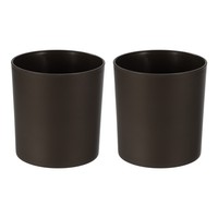 2Er-Pack BlumentöPfe Aus Kunststoff, Runde BlumentöPfe Aus Kunststoff7\ [Kaffee]"