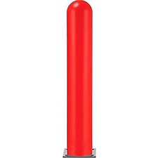 Global Industrial Smooth Bollard Post Sleeve 8" HDPE Dome Top Red