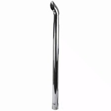 Chrome Curved Exhaust Stack Pipe Slotted 48 2.75 Id Fits Universal Models