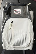Rawlings Mark of a Pro Baseball Softball Backpack Bat Gear Bag White Gray