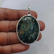 Ciondolo turchese vintage in argento sterling pendente con pietre preziose fa...