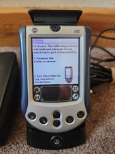 Palm Pilot M130 With Charging Station And Pen Keyboard Powers on Needs Battery