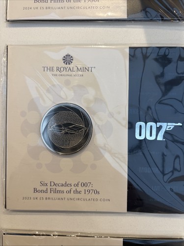 Royal Mint 2024/2023 Brilliant Uncirculated £5 Coin Set X 7 of 007 Six Decades - Picture 3 of 8