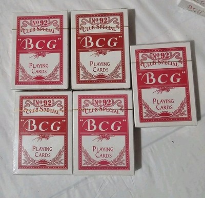 Set Of 5 BCG Playing Cards Club Special No. 92 Poker Size Extra Selected SEALED