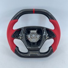 Red Leather Carbon Fiber Steering Wheel For Chevrolet Corvette C7 2014-2019