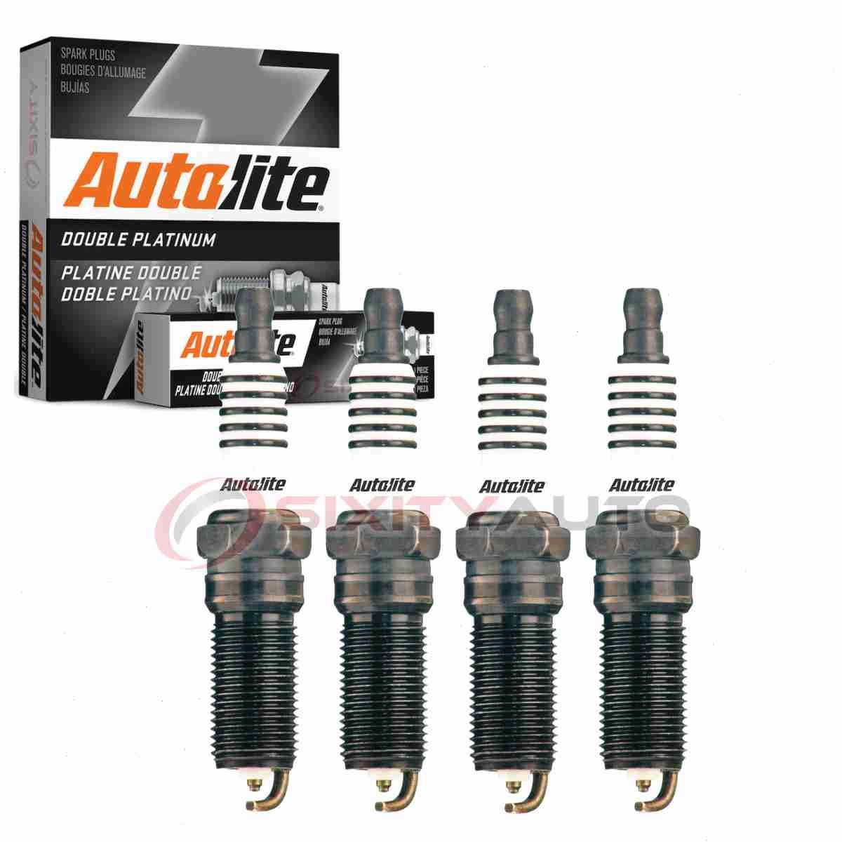 4 pc Autolite Double Platinum Spark Plugs for 1998-2003 Ford Escort Ignition se