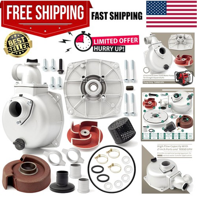 #ad 2#x27;#x27; Semi Trash Water Pump for Straight Keyed Shafts Replacement for Pacific H... $159.95