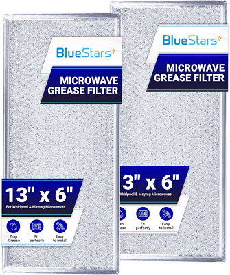 2-Pack W10208631A Microwave Grease Filter 5.78 X 12.91 Aluminum Mesh Screen Grea