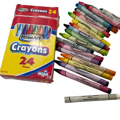 RoseArt 23 Count Crayons Retro Retired Featuring Retired Dandelion Color
